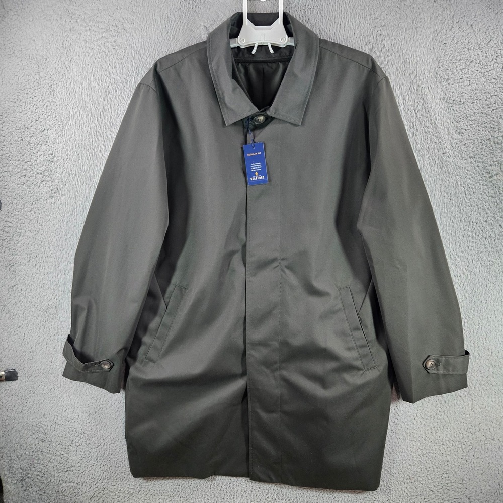 Stafford Mens Regular Fit Car Coat Deep Green Zip Out Bib Jacket XL NEW NWT
